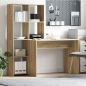 Preview: Schreibtisch Sonoma-Eiche 138,5 x 55 x 143 cm Holzwerkstoff