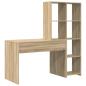 Preview: Schreibtisch Sonoma Eiche 138.5 x 55 x 143 cm Holzwerkstoff
