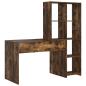Preview: Schreibtisch Räuchereiche 138.5 x 55 x 143 cm Holzwerkstoff