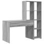 Preview: Schreibtisch Graues Sonoma 138,5 x 55 x 143 cm Holzwerkstoff