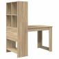 Preview: Schreibtisch mit Regal mit Speicher Sonoma Eiche 122 x 67 x 145 cm