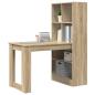 Preview: Schreibtisch Sonoma-Eiche 122 x 67 x 145 cm Holzwerkstoff