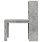 Preview: Schreibtisch mit Regal mit Speicher Beton Grau 122 x 67 x 145 cm