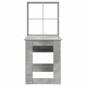 Preview: Schreibtisch mit Regal mit Speicher Beton Grau 122 x 67 x 145 cm