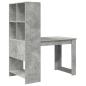 Preview: Schreibtisch mit Regal mit Speicher Beton Grau 122 x 67 x 145 cm