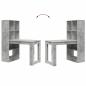 Preview: Schreibtisch mit Regal mit Speicher Beton Grau 122 x 67 x 145 cm
