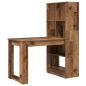 Preview: Schreibtisch mit Regal mit Speicher Altholz 122 x 67 x 145 cm