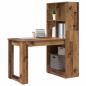 Preview: Schreibtisch mit Regal mit Speicher Altholz 122 x 67 x 145 cm