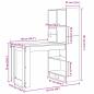 Preview: Schreibtisch mit Regal Altholz 122 x 67 x 145 cm Holzwerkstoff