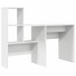 Preview: Schreibtisch mit Regal Weiß 131,5 x 50 x 106,5 cm Holzwerkstoff
