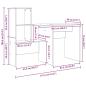 Preview: Schreibtisch Schwarze Eiche 131,5 x 50 x 106,5 cm Holzwerkstoff