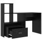 Preview: Schreibtisch Schwarze Eiche 131,5 x 50 x 106,5 cm Holzwerkstoff