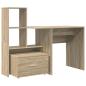 Preview: Schreibtisch Sonoma-Eiche 131,5 x 50 x 106,5 cm Holzwerkstoff