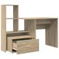 Preview: Schreibtisch Sonoma-Eiche 131,5 x 50 x 106,5 cm Holzwerkstoff