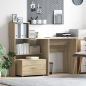 Preview: Schreibtisch Sonoma-Eiche 131,5 x 50 x 106,5 cm Holzwerkstoff