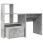 Preview: Schreibtisch Betongrau 131,5 x 50 x 106,5 cm Holzwerkstoff