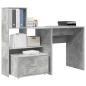 Preview: Schreibtisch Betongrau 131,5 x 50 x 106,5 cm Holzwerkstoff