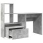 Preview: Schreibtisch Betongrau 131,5 x 50 x 106,5 cm Holzwerkstoff