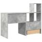 Preview: Schreibtisch Betongrau 131,5 x 50 x 106,5 cm Holzwerkstoff