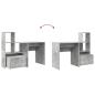 Preview: Schreibtisch Betongrau 131,5 x 50 x 106,5 cm Holzwerkstoff