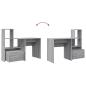 Preview: Schreibtisch Graues Sonoma 131,5 x 50 x 106,5 cm Holzwerkstoff