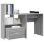 Preview: Schreibtisch Graues Sonoma 131,5 x 50 x 106,5 cm Holzwerkstoff