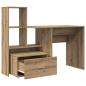 Preview: Schreibtisch Eiche handwerklich 131,5 x 50 x 106,5 cm