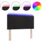 Preview: LED Kopfteil Schwarz 100 cm Stoffbezogene Polsterung