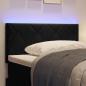 Preview: LED Kopfteil Schwarz 100 cm Stoffbezogene Polsterung