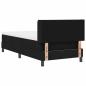 Preview: Boxspringbett mit Kopfteil Schwarz 90 x 190 cm Stoff und Schaum