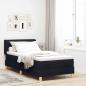 Preview: ARDEBO.de - Boxspringbett mit Kopfteil Schwarz und Weiß 90 x 190 cm Stoff