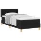 Preview: Boxspringbett mit Kopfteil Schwarz und Weiß 90 x 200 cm Stoff