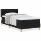 Preview: Boxspringbett mit Kopfteil Schwarz und Weiß 90 x 200 cm Stoff