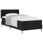 Preview: Boxspringbett Schwarz und Weiß und Schwarz 80 x 200 cm Stoff