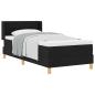 Preview: Boxspringbett Schwarz und Weiß und Schwarz 100 x 200 cm Stoff