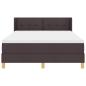 Preview: Boxspringbett Dunkelbraun und Weiß 140 x 190 cm Stoff