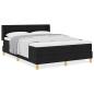 Preview: Boxspringbett mit Kopfteil Schwarz 140 x 200 cm Polsterung