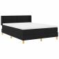 Preview: Boxspringbett mit Kopfteil Schwarz 140 x 200 cm Polsterung