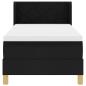 Preview: Boxspringbett Schwarz und Weiß und Schwarz 80 x 200 cm Stoff