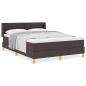 Preview: Boxspringbett Dunkelbraun und Weiß 140 x 190 cm Stoff