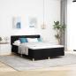 Preview: ARDEBO.de - Boxspringbett Schwarz und Weiß und Schwarz 140 x 200 cm Stoff