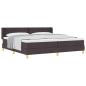 Preview: Boxspringbett Dunkelbraun und Weiß 200 x 200 cm Stoff