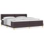 Preview: Boxspringbett Dunkelbraun und Weiß 200 x 200 cm Stoff