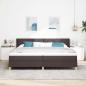 Preview: Boxspringbett Dunkelbraun und Weiß 200 x 200 cm Stoff