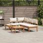 Preview: Gartenbänke Set 4 pcs Braun und Creme 2-Sitzer Mittel
