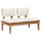 Preview: Gartenbänke Set 4 pcs Braun und Creme 2-Sitzer Mittel