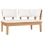 Preview: Gartenbänke Set 4 pcs Braun und Creme 2-Sitzer Mittel
