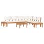 Preview: Gartenbänke Set 4 pcs Braun und Creme 2-Sitzer Mittel