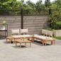 Preview: Gartenbänke Set 3 pcs Braun und Creme 2-Sitzer S Massivholz