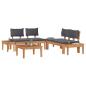 Preview: Gartensofa-set 3 stk. Braun und Grau